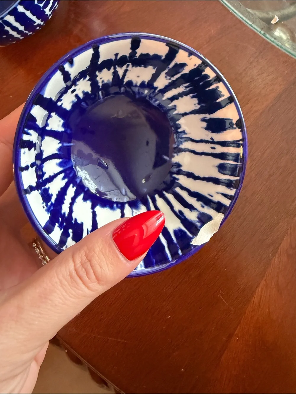 3 pc West Elm INDIGO TIE-DYE Nesting Bowl Set, 3.5